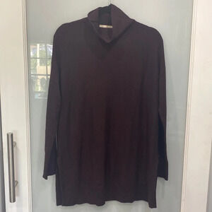 Loft Women's Purple Turtleneck Long Sleeve Tunic Top Shirt Sz Small